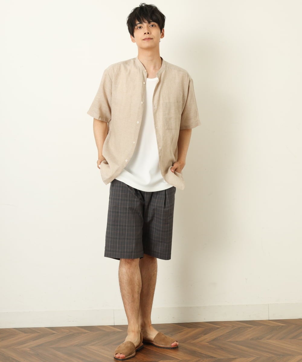 KHLGP74054 a.v.v MEN(アー・ヴェ・ヴェ) 【S-XXL】アーバンタックチェックハーフパンツ ダークグレー