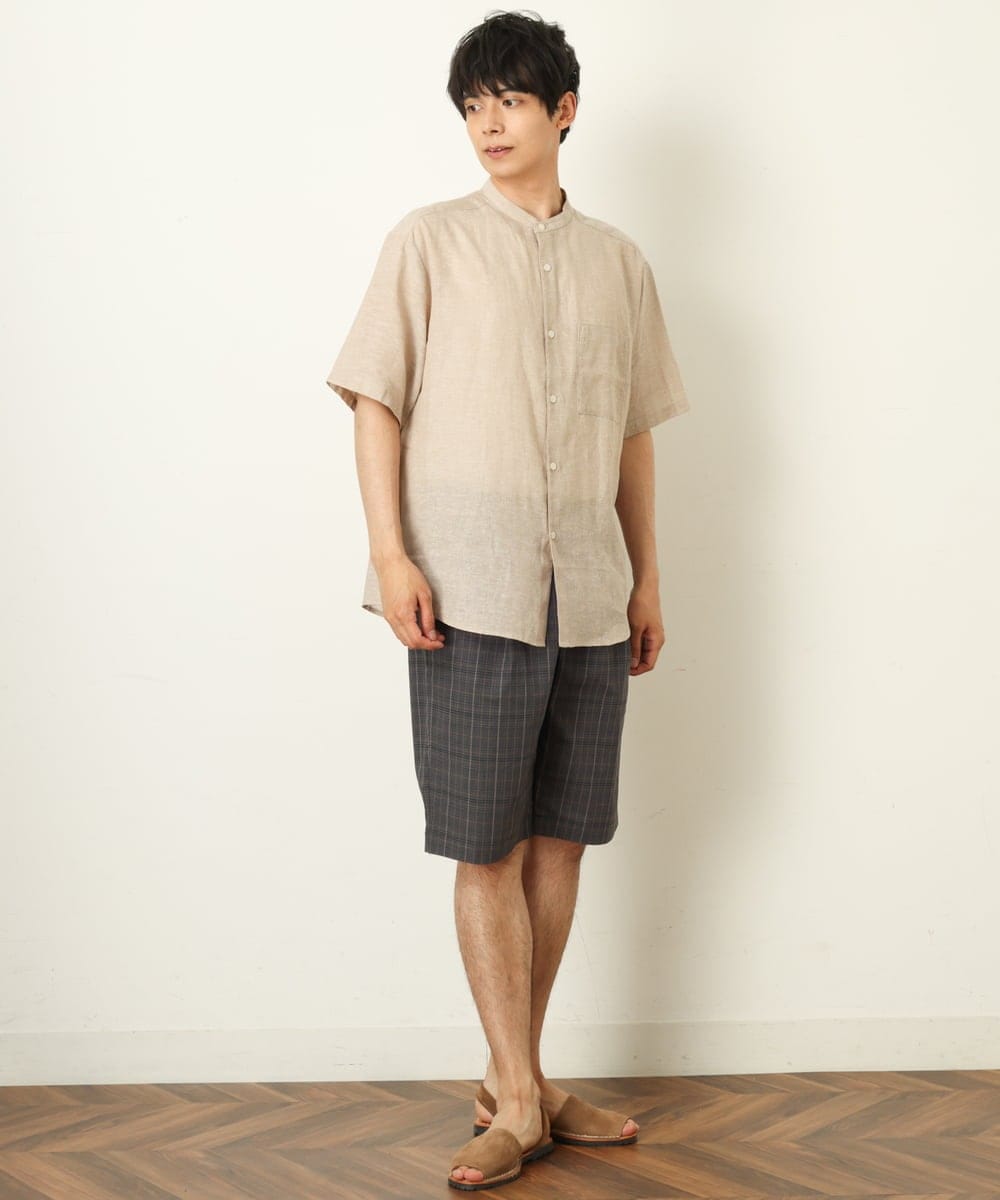 KHLGP74054 a.v.v MEN(アー・ヴェ・ヴェ) 【S-XXL】アーバンタックチェックハーフパンツ ダークグレー