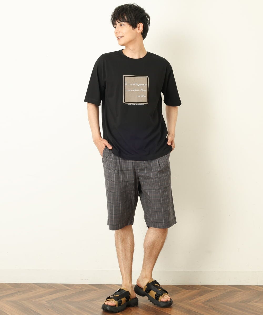 KHLGP74054 a.v.v MEN(アー・ヴェ・ヴェ) 【S-XXL】アーバンタックチェックハーフパンツ ダークグレー