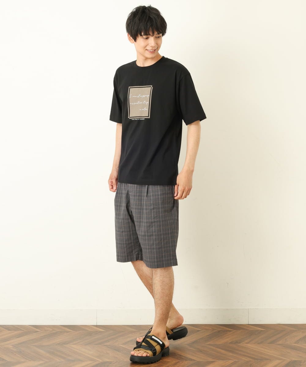 KHLGP74054 a.v.v MEN(アー・ヴェ・ヴェ) 【S-XXL】アーバンタックチェックハーフパンツ ダークグレー