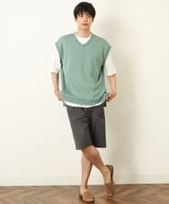 KHLGP74054 a.v.v MEN(アー・ヴェ・ヴェ) 【S-XXL】アーバンタックチェックハーフパンツ ダークグレー