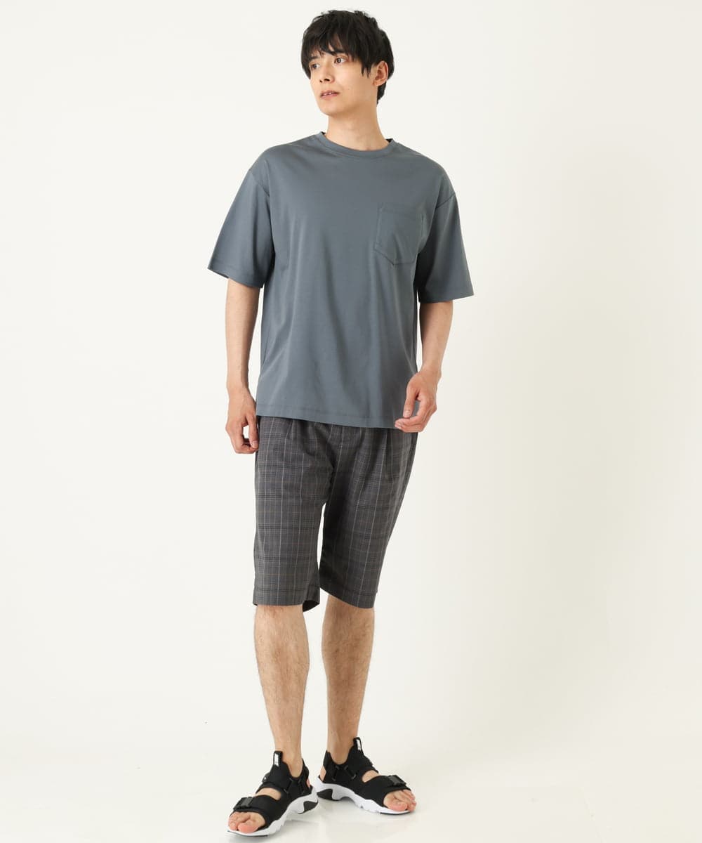 KHLGP74054 a.v.v MEN(アー・ヴェ・ヴェ) 【S-XXL】アーバンタックチェックハーフパンツ ダークグレー