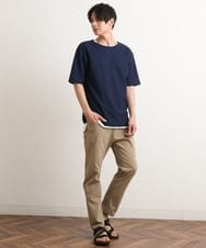 KHLGS11049 a.v.v MEN(アー・ヴェ・ヴェ) 【定番アイテム/イージーケア】ストレッチコードレーンアンクルパンツ ベージュ