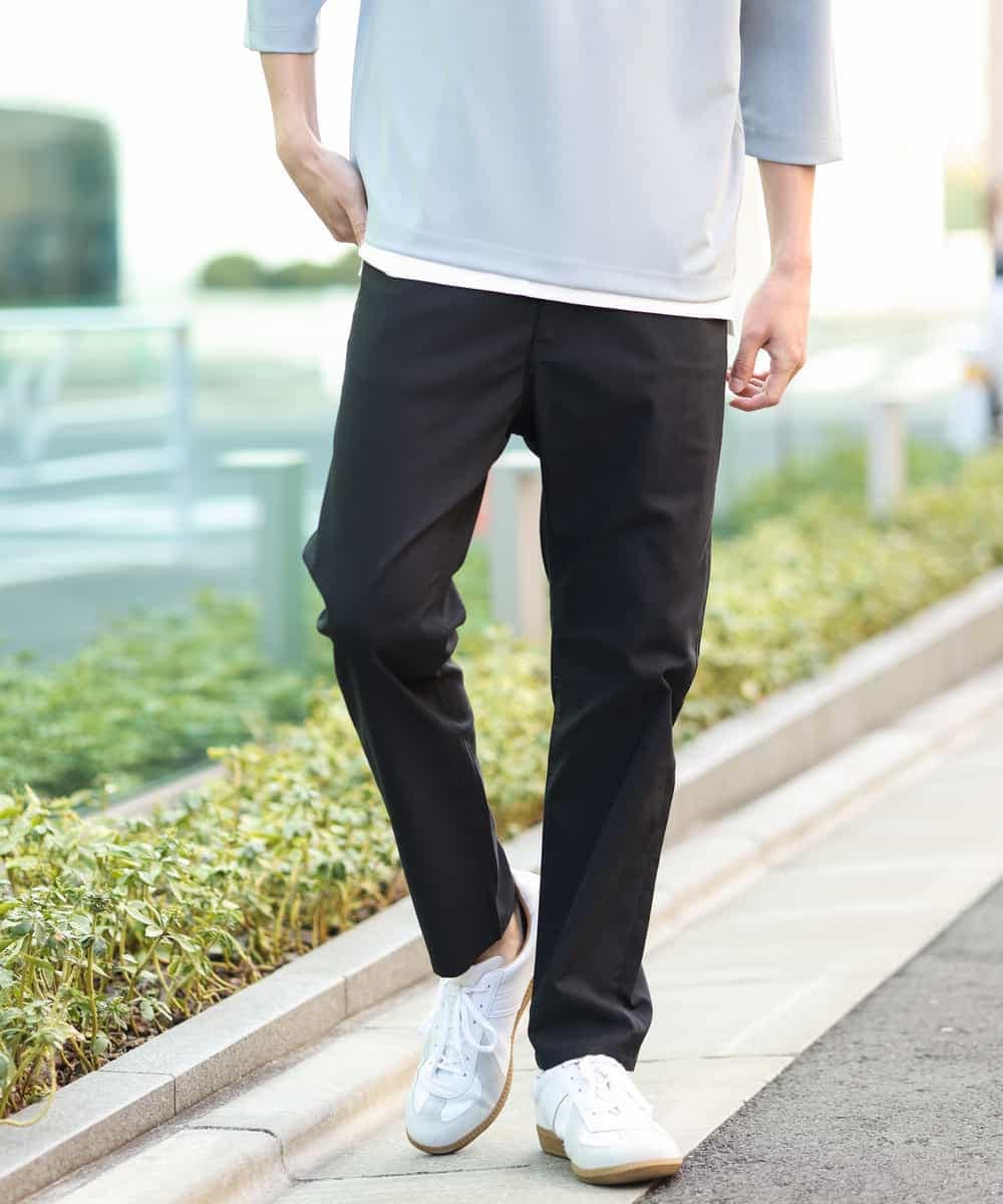 KHLGS11049 a.v.v MEN(アー・ヴェ・ヴェ) 【S-XXL】ストレッチコードレーンアンクルパンツ ブラック