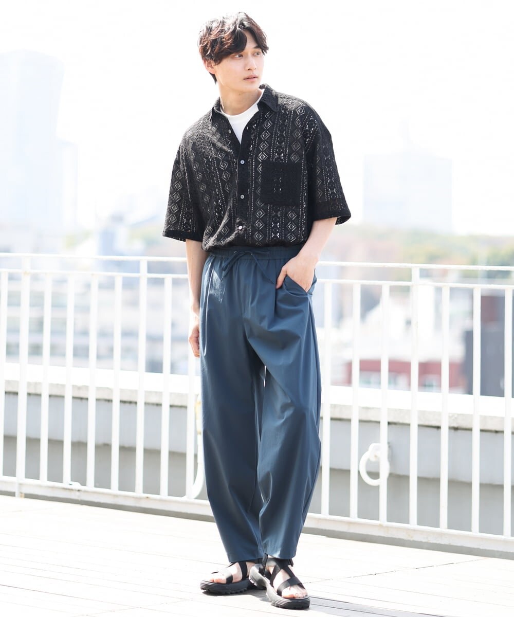 KHLGS25069 a.v.v MEN(アー・ヴェ・ヴェ) ナイロンストレッチバルーンパンツ ブラック