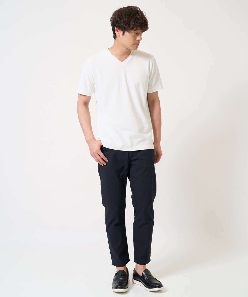 KHLGV11049 a.v.v MEN(アー・ヴェ・ヴェ) 【接触冷感/イージーケア】ストレッチコードレーンパンツ（アンクル丈） ライトブルー