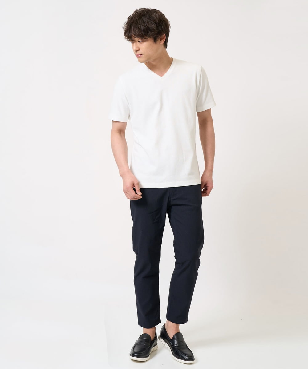 KHLGV11049 a.v.v MEN(アー・ヴェ・ヴェ) 【接触冷感/イージーケア】ストレッチコードレーンパンツ（アンクル丈） ライトブルー