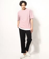 KHLGV26064 a.v.v MEN(アー・ヴェ・ヴェ) 【ON/OFF兼用】スマートシャンブレーセミルーズパンツ アンクル丈 ネイビー