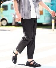 KHLGV26064 a.v.v MEN(アー・ヴェ・ヴェ) 【ON/OFF兼用】スマートシャンブレーセミルーズパンツ アンクル丈 ネイビー