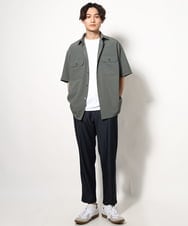 KHLGV26064 a.v.v MEN(アー・ヴェ・ヴェ) 【ON/OFF兼用】スマートシャンブレーセミルーズパンツ アンクル丈 ネイビー