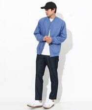 KHLGV35064 a.v.v MEN(アー・ヴェ・ヴェ) 【ON/OFF兼用】スマートシャンブレースラックス アンクル丈 ダークグレー