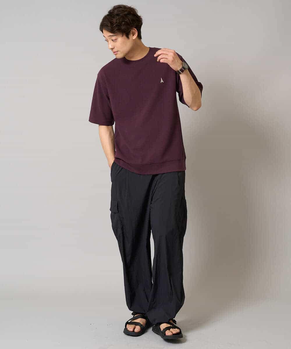 KHLHA73079 a.v.v MEN(アー・ヴェ・ヴェ) 【軽量】ワイドシルエットイージーカーゴパンツ ブラック