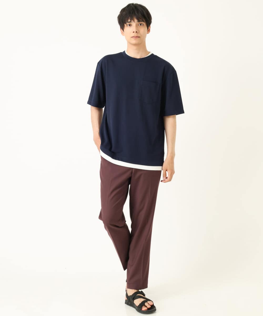KHLHP70054 a.v.v MEN(アー・ヴェ・ヴェ) 【S-XXL】スマートスラックス（アンクル丈） ブラウン