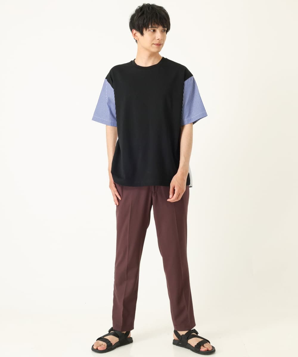 KHLHP70054 a.v.v MEN(アー・ヴェ・ヴェ) 【S-XXL】スマートスラックス（アンクル丈） ブラウン