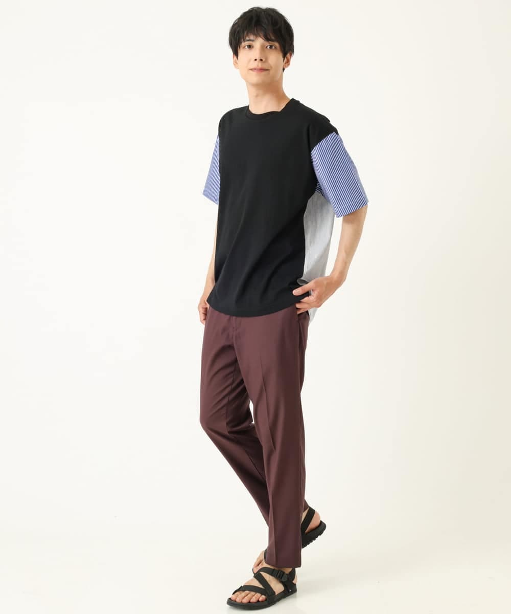 KHLHP70054 a.v.v MEN(アー・ヴェ・ヴェ) 【S-XXL】スマートスラックス（アンクル丈） ブラウン