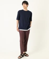 KHLHP70054 a.v.v MEN(アー・ヴェ・ヴェ) 【S-XXL】スマートスラックス（アンクル丈） ブラウン