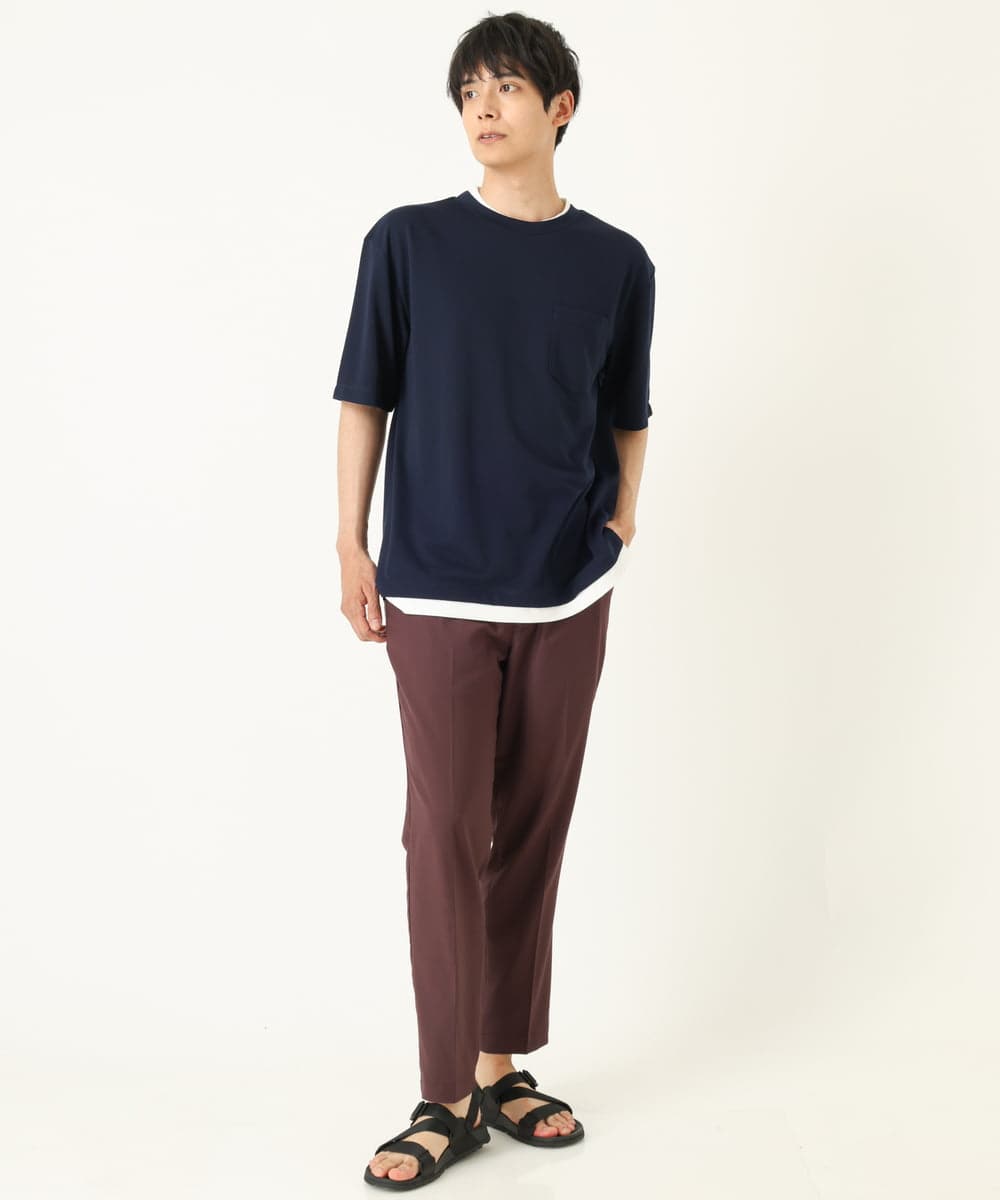 KHLHP70054 a.v.v MEN(アー・ヴェ・ヴェ) 【S-XXL】スマートスラックス（アンクル丈） ブラウン