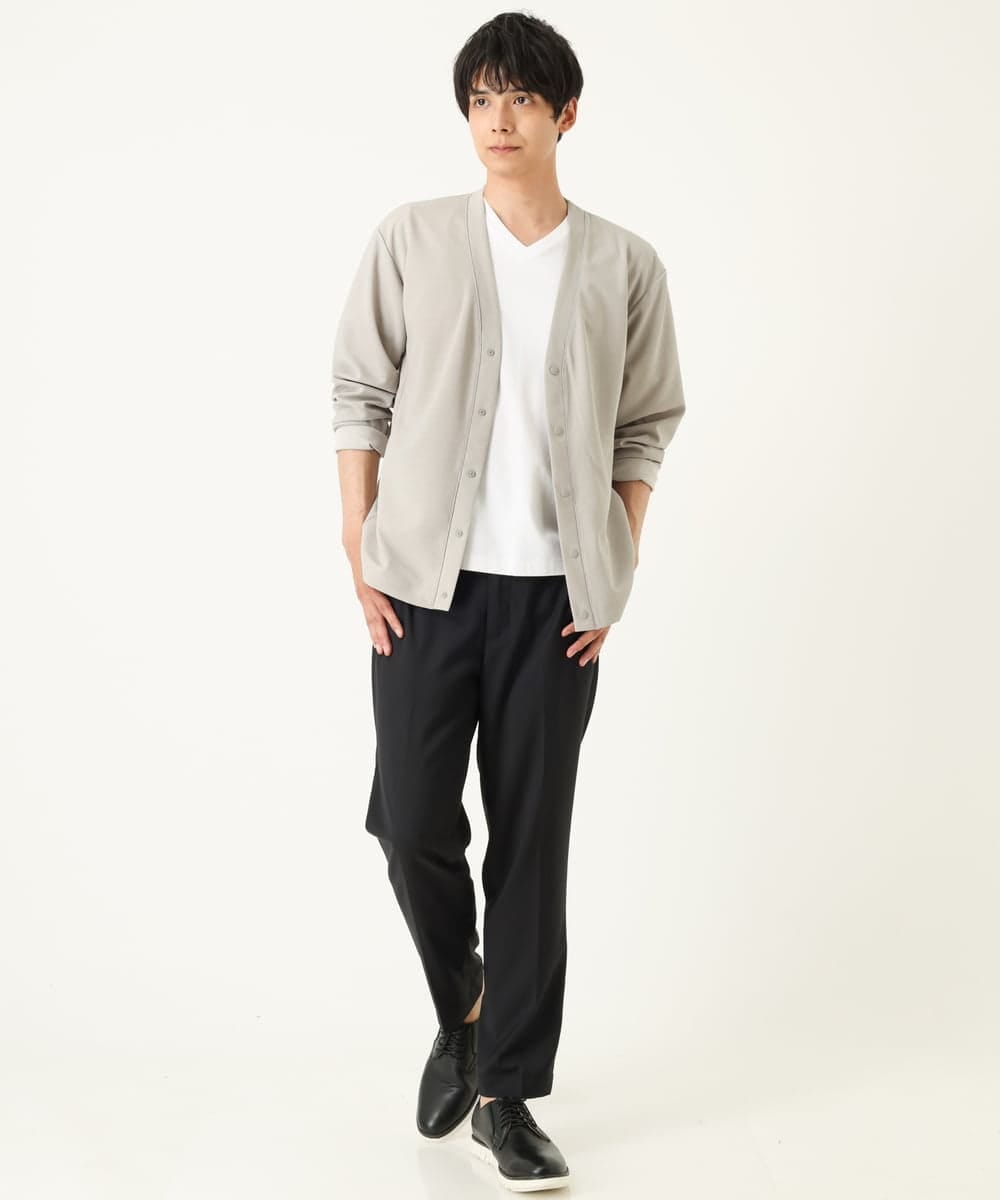 KHLHP70054 a.v.v MEN(アー・ヴェ・ヴェ) 【S-XXL】スマートスラックス（アンクル丈） ブラウン
