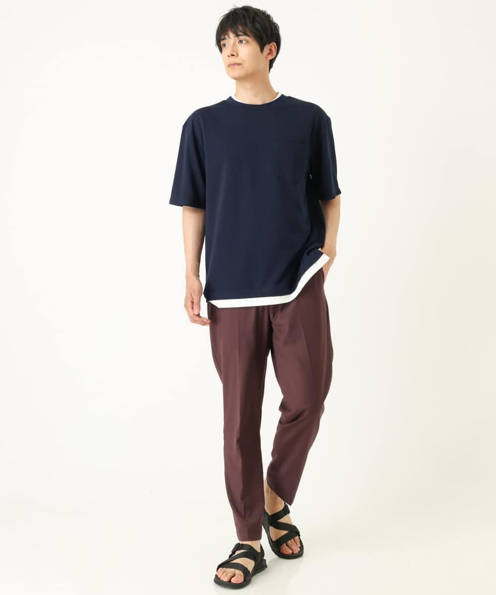 KHLHP70054 a.v.v MEN(アー・ヴェ・ヴェ) 【S-XXL】スマートスラックス（アンクル丈） ブラウン