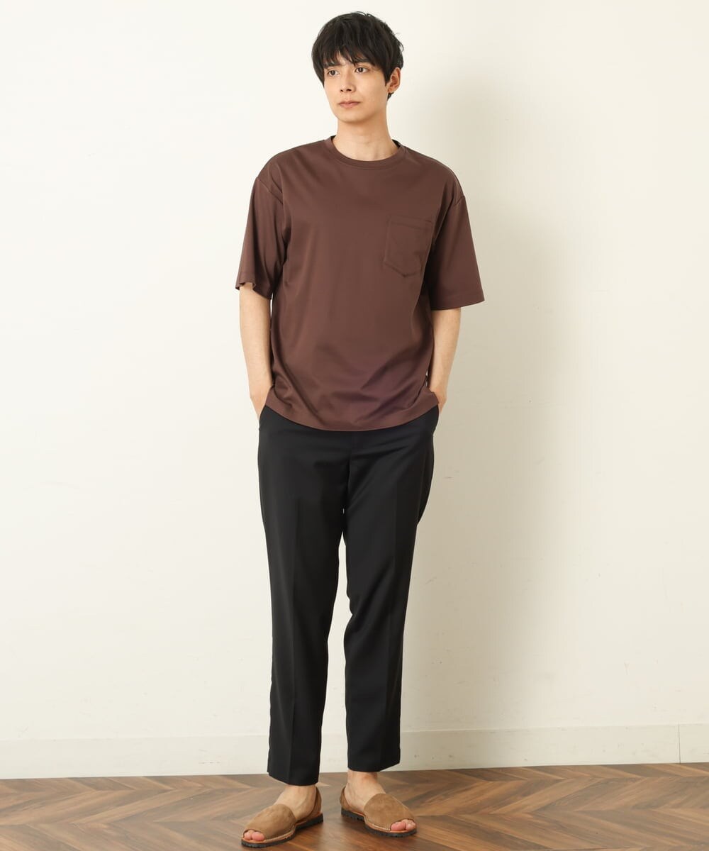 KHLHP70054 a.v.v MEN(アー・ヴェ・ヴェ) 【S-XXL】スマートスラックス（アンクル丈） ブラウン