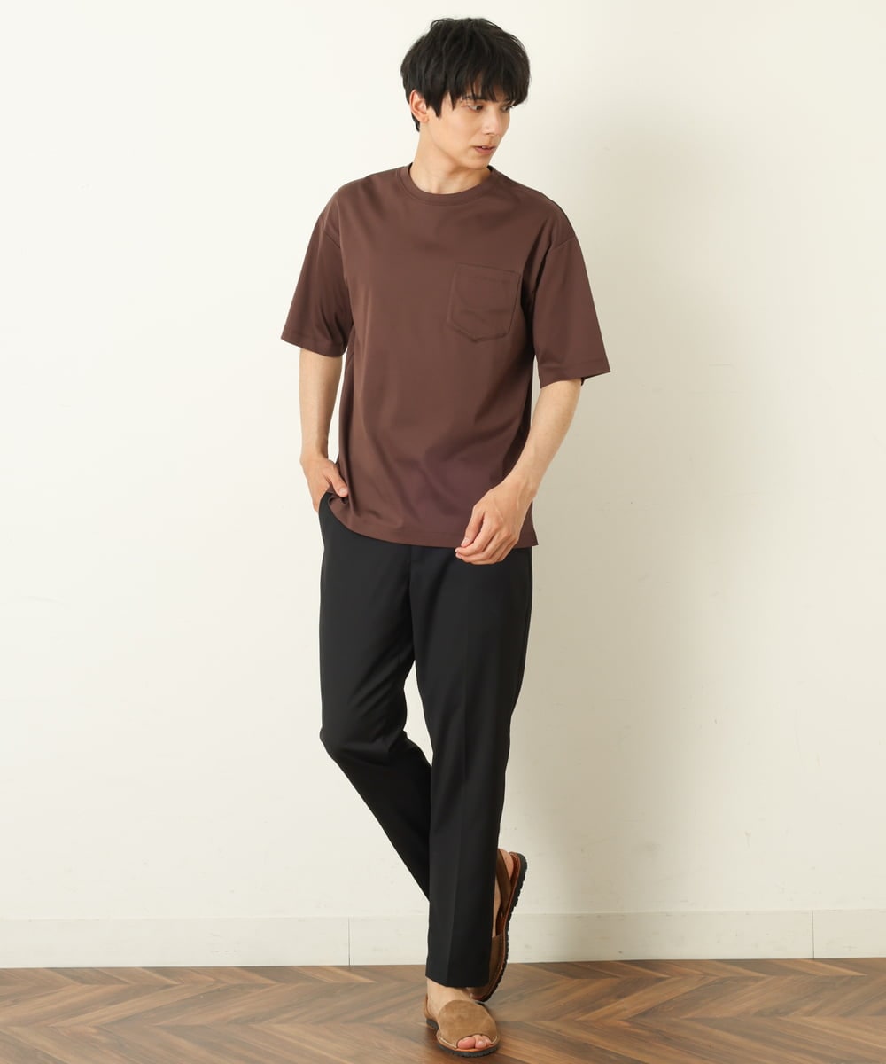 KHLHP70054 a.v.v MEN(アー・ヴェ・ヴェ) 【S-XXL】スマートスラックス（アンクル丈） ブラウン
