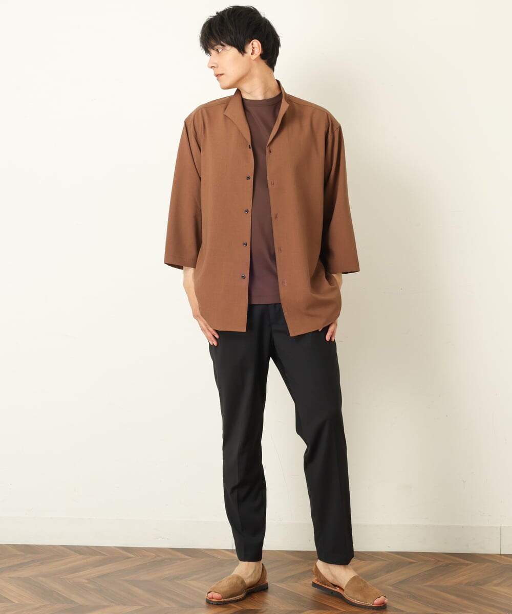 KHLHP70054 a.v.v MEN(アー・ヴェ・ヴェ) 【S-XXL】スマートスラックス（アンクル丈） ブラウン