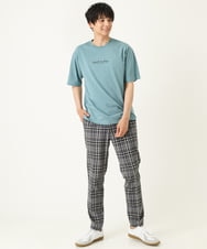 KHLHP71059 a.v.v MEN(アー・ヴェ・ヴェ) 【S-XXL】チェック柄スマートスラックス（アンクル丈） グレー