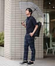 KHLHP71059 a.v.v MEN(アー・ヴェ・ヴェ) 【S-XXL】チェック柄スマートスラックス（アンクル丈） グレー