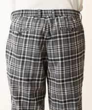 KHLHP71059 a.v.v MEN(アー・ヴェ・ヴェ) 【S-XXL】チェック柄スマートスラックス（アンクル丈） グレー