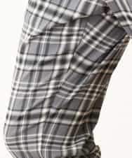KHLHP71059 a.v.v MEN(アー・ヴェ・ヴェ) 【S-XXL】チェック柄スマートスラックス（アンクル丈） グレー