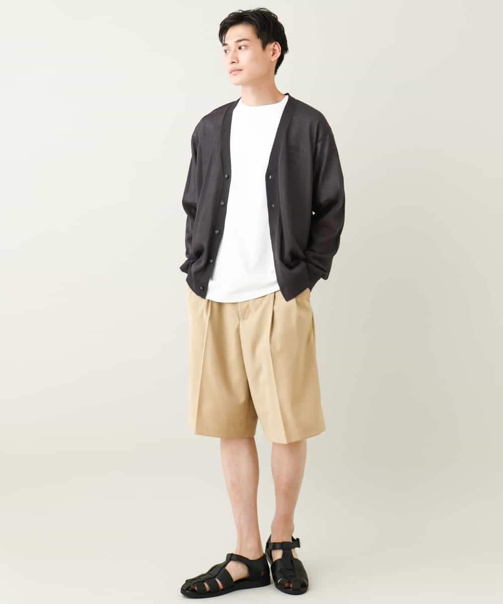 KHLHV75059 a.v.v MEN(アー・ヴェ・ヴェ) 【接触冷感】2タックハーフパンツ ベージュ
