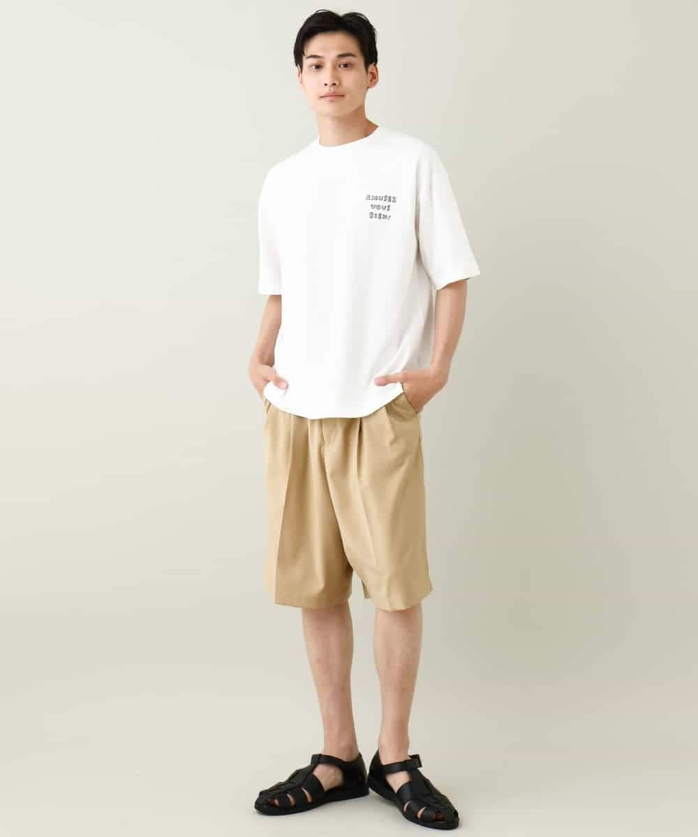 KHLHV75059 a.v.v MEN(アー・ヴェ・ヴェ) 【接触冷感】2タックハーフパンツ ベージュ