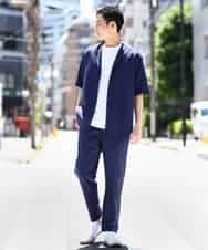 KHLHV77064 a.v.v MEN(アー・ヴェ・ヴェ) 【接触冷感】セミルーズパンツ アンクル丈（セットアップ可）リライトシリーズ3  ダークグレー