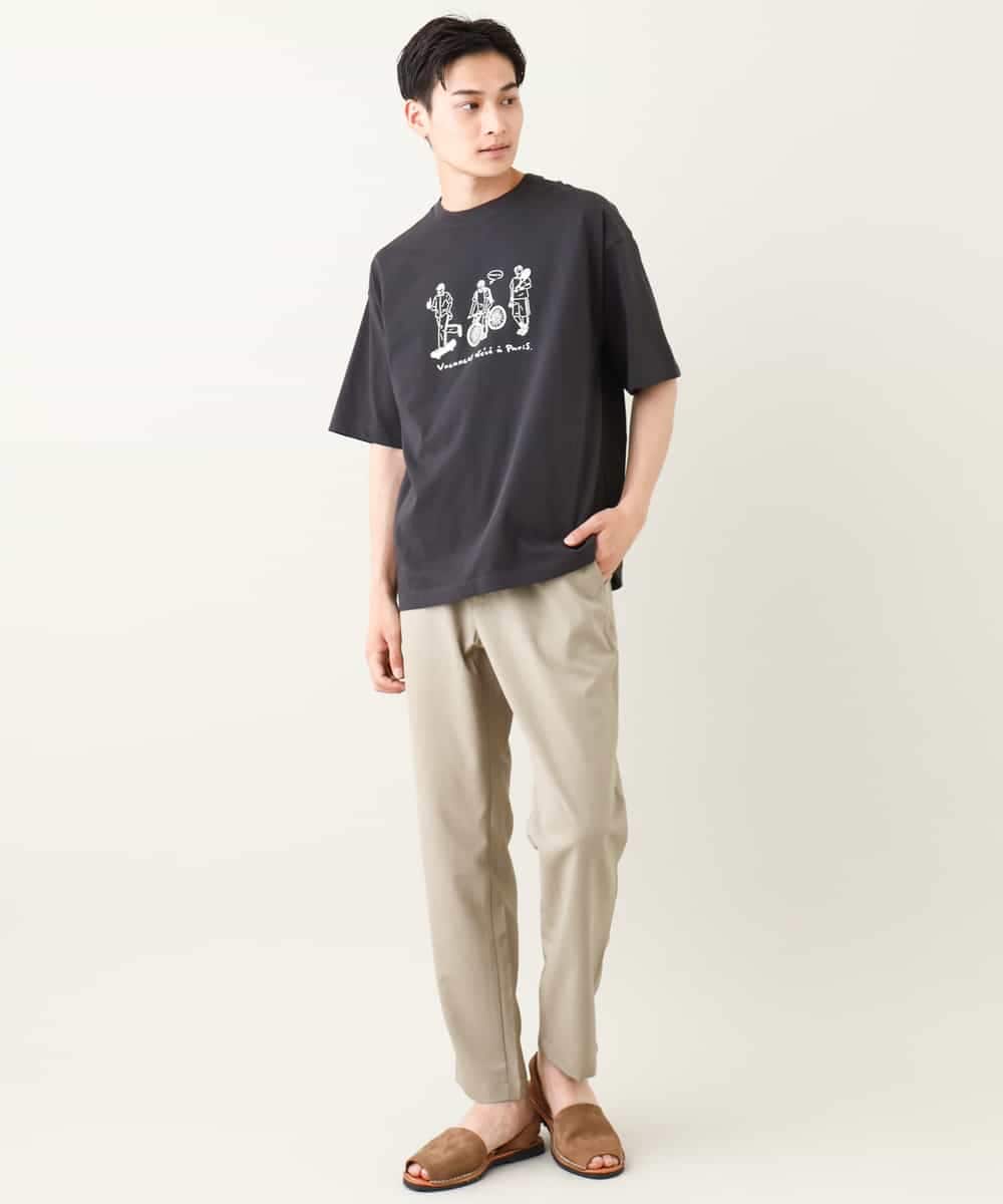 KHLHV77064 a.v.v MEN(アー・ヴェ・ヴェ) 【接触冷感】セミルーズパンツ アンクル丈（セットアップ可）リライトシリーズ3  ダークグレー