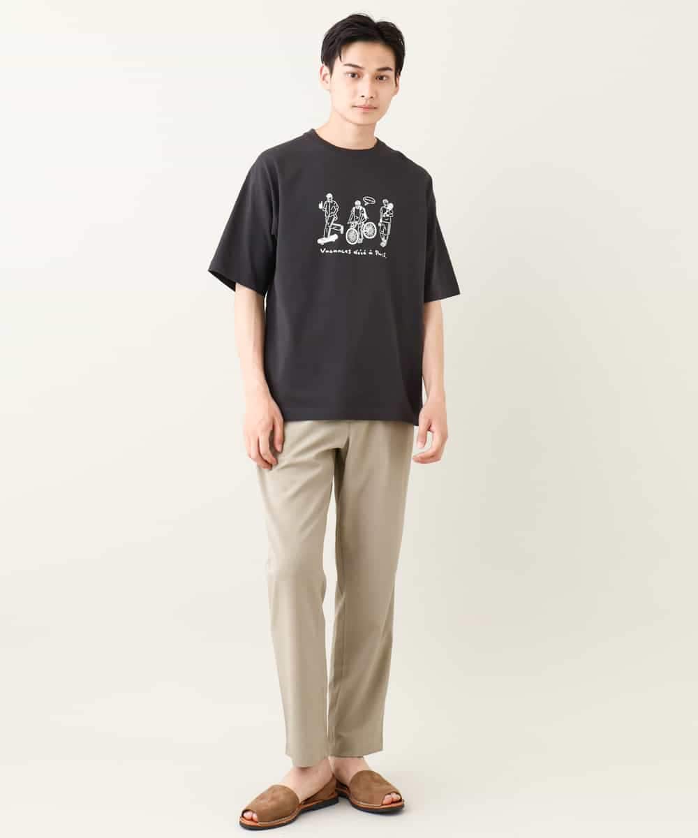KHLHV77064 a.v.v MEN(アー・ヴェ・ヴェ) 【接触冷感】セミルーズパンツ アンクル丈（セットアップ可）リライトシリーズ3  ダークグレー