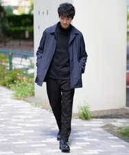 KHLJA02064 a.v.v MEN(アー・ヴェ・ヴェ) 【イージーケア】デニムライクストレッチセミルーズパンツ【洗濯機で洗える】〈ON/OFF SERIES〉 ブラック
