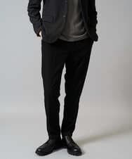 KHLJA05064 a.v.v MEN(アー・ヴェ・ヴェ) 【イージーケア】デニムライクストレッチスラックス【洗濯機で洗える】〈ON/OFF SERIES〉 ブラック