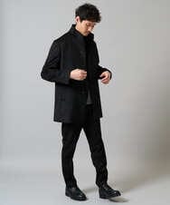 KHLJA05064 a.v.v MEN(アー・ヴェ・ヴェ) 【イージーケア】デニムライクストレッチスラックス【洗濯機で洗える】〈ON/OFF SERIES〉 ブラック