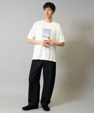KHLJA10069 a.v.v MEN(アー・ヴェ・ヴェ) 【洗濯機で洗える】デニムバレルレッグイージーパンツ ブラック