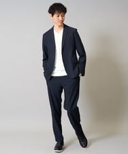 KHLJD02064 a.v.v MEN(アー・ヴェ・ヴェ) 【イージーケア/洗濯機で洗える/ストレッチ】デニムライクストレッチセミルーズパンツ ブラック