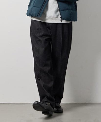KHLJD10074 a.v.v MEN 【洗濯機で洗える】ワンタックデニムスラックス