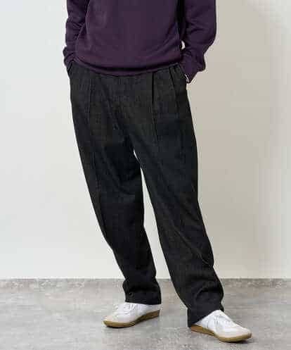 KHLJD10074 a.v.v MEN 【洗濯機で洗える】ワンタックデニムスラックス