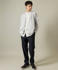 KHLJV02059 a.v.v MEN(アー・ヴェ・ヴェ) 【ストレッチ】スマートシャンブレーテーパードパンツ ネイビー