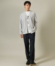 KHLJV02059 a.v.v MEN(アー・ヴェ・ヴェ) 【ストレッチ】スマートシャンブレーテーパードパンツ ネイビー