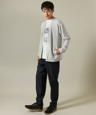 KHLJV02059 a.v.v MEN(アー・ヴェ・ヴェ) 【ストレッチ】スマートシャンブレーテーパードパンツ ネイビー