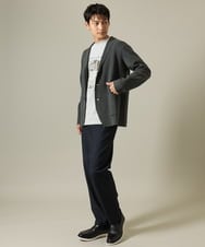 KHLJV02059 a.v.v MEN(アー・ヴェ・ヴェ) 【ストレッチ】スマートシャンブレーテーパードパンツ ネイビー