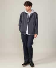 KHLJV02059 a.v.v MEN(アー・ヴェ・ヴェ) 【ストレッチ】スマートシャンブレーテーパードパンツ ネイビー