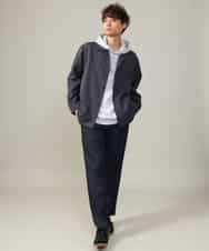 KHLJV02059 a.v.v MEN(アー・ヴェ・ヴェ) 【ストレッチ】スマートシャンブレーテーパードパンツ ネイビー