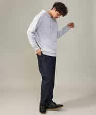 KHLJV02059 a.v.v MEN(アー・ヴェ・ヴェ) 【ストレッチ】スマートシャンブレーテーパードパンツ ネイビー