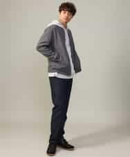 KHLJV02059 a.v.v MEN(アー・ヴェ・ヴェ) 【ストレッチ】スマートシャンブレーテーパードパンツ ネイビー